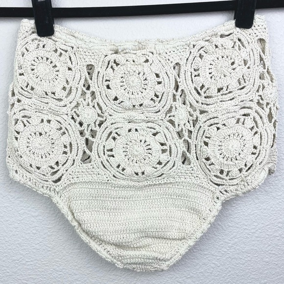Andi Bagus Women's M/L Lotus Hi Pant Cream High-Waister Crochet Bikini Bottom - Picture 8 of 16